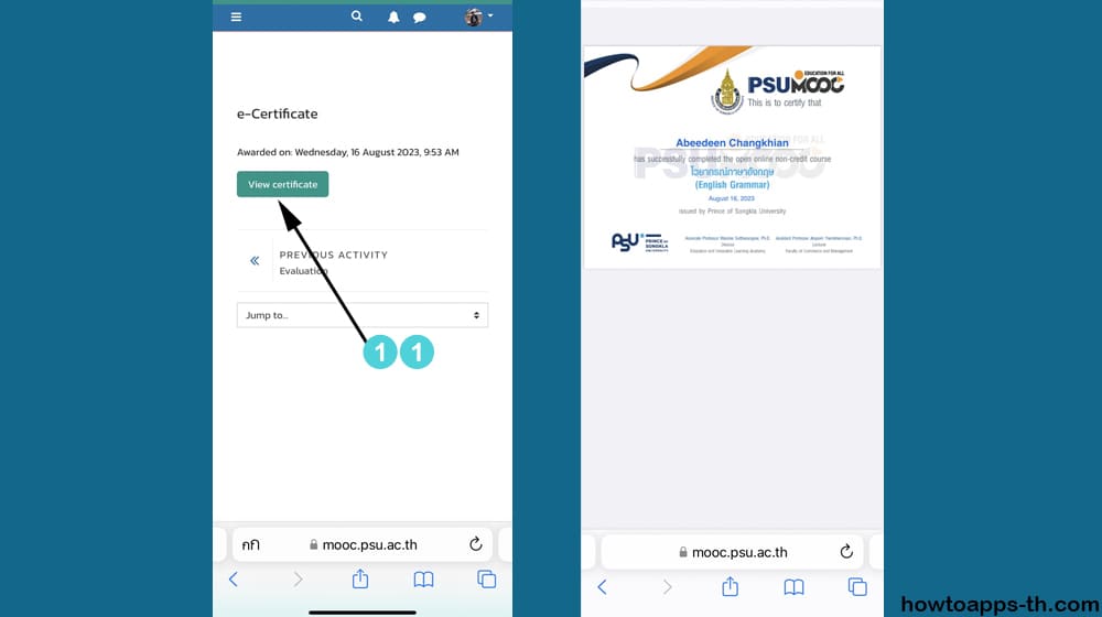 PSU MOOC วิธีการลงทะเบียน เรียนและรับเกียรติบัตร